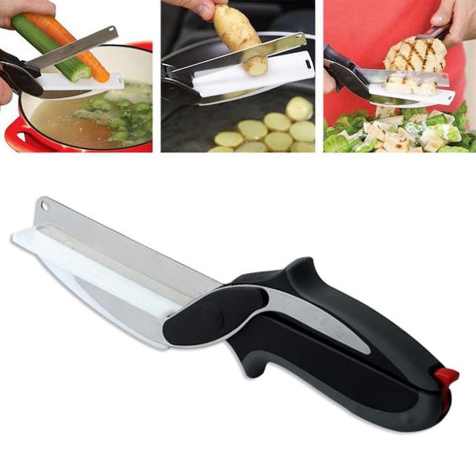 

Clever Cutter Pisau Gunting Sayur dengan Tatakan