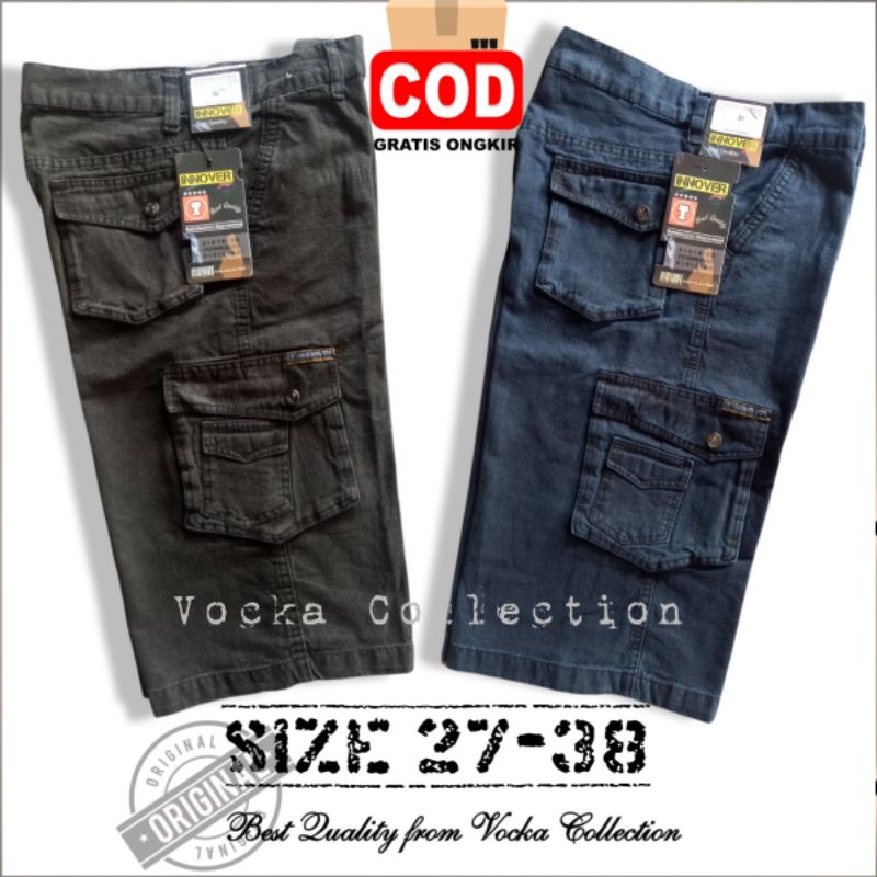 Celana Pendek Cargo Pria Size 27-38 Kimpul Gunung PDL Army Doreng Mma Distro Casual Outdoor Innover