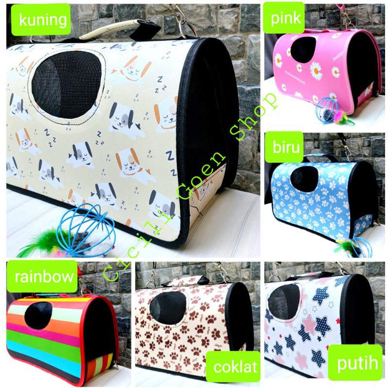 Tas premium anjing kucing musang kelinci cargo bird waterproof travel jinjing slempang bag pet cage