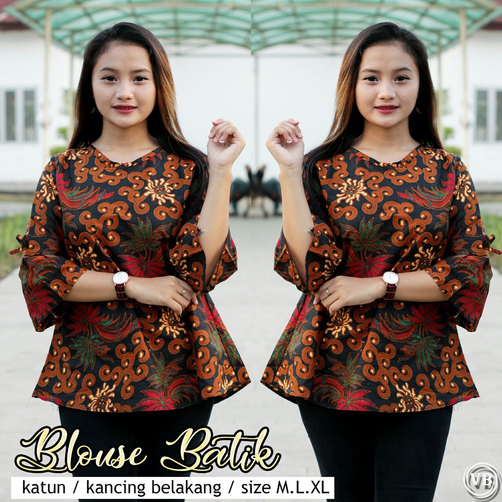BK3 Atasan Lengan Pendek Risna Batik Blouse trompet HRB206 IPNU IPPNU 004
