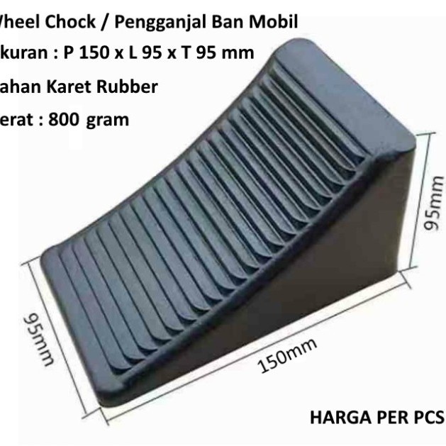 Ganjalan Ban Mobil / Ganjalan ban Mobil Parkir Penahan Roda / Rubber Wheel Parking Chock