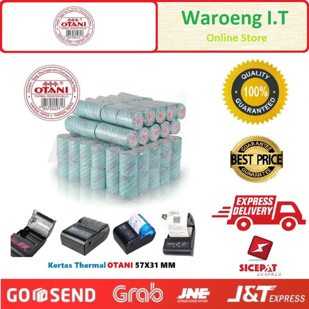 

Kertas OTANI Thermal 57MM X 31MM / Kertas Struk KASIR 57 x 31 jual Per Roll