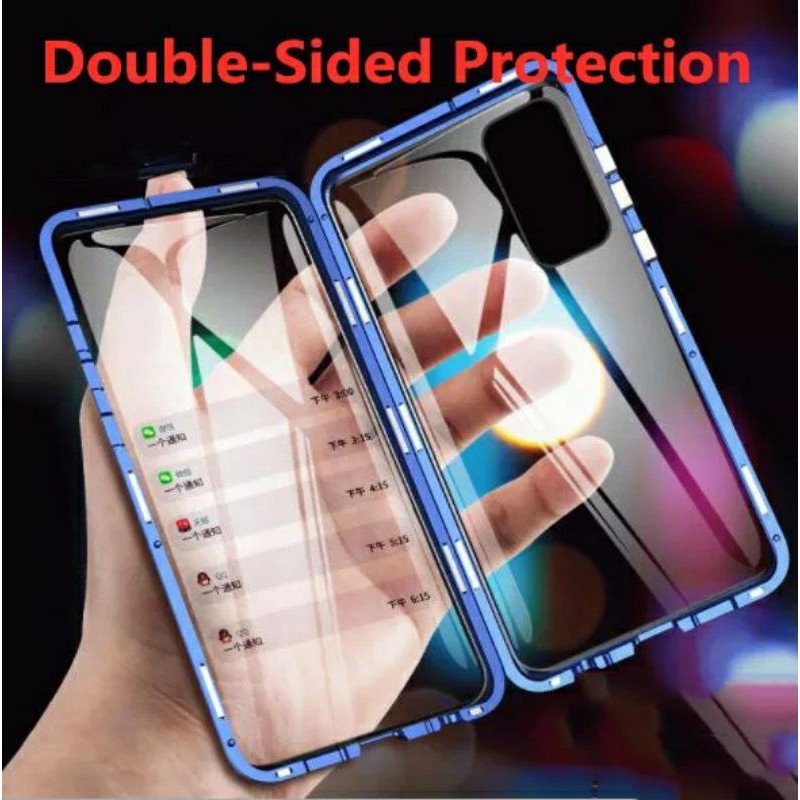 Magnetic Double Glass Case Samsung Galaxy A71 SamsungA71 A715F SM-A715F Full Cover Casing HP