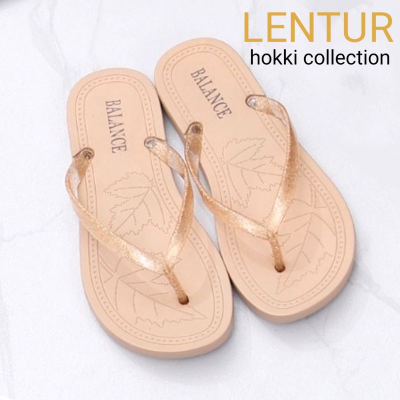 Sandal Karet jelly wanita Tali bling-bling  empuk terbaru import