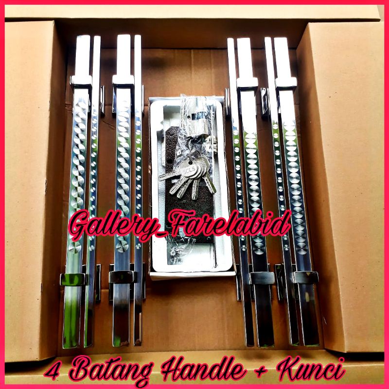 Handle Pintu Rumah Stainless Grafir 45 Cm Set Kunci Gagang Pintu Rumah Modern Set Body Pelor Pegangan Pintu Kupu Tarung 33 Cm Tariakan Pintu Rumah Minimalis