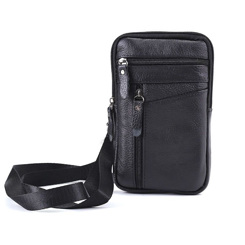 Tas Waistbag Pria Kulit Asli Tas mini Selempang Pinggang Tas Hp Kulit Multifungsi Kualitas Terbaik