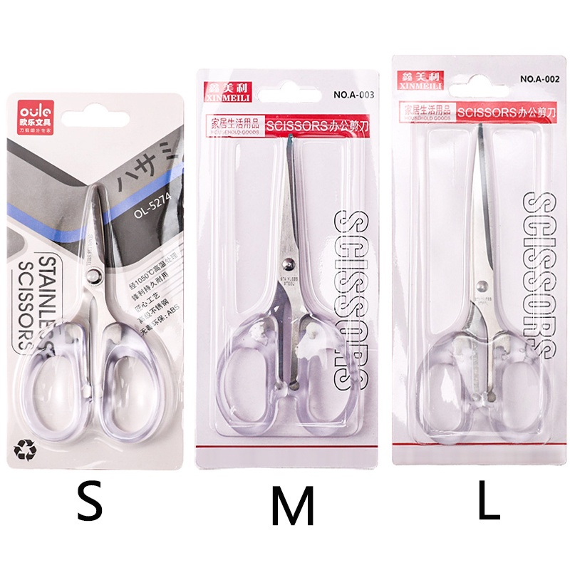 Simple Transparent Frosted Scissors Portable Office Scissors