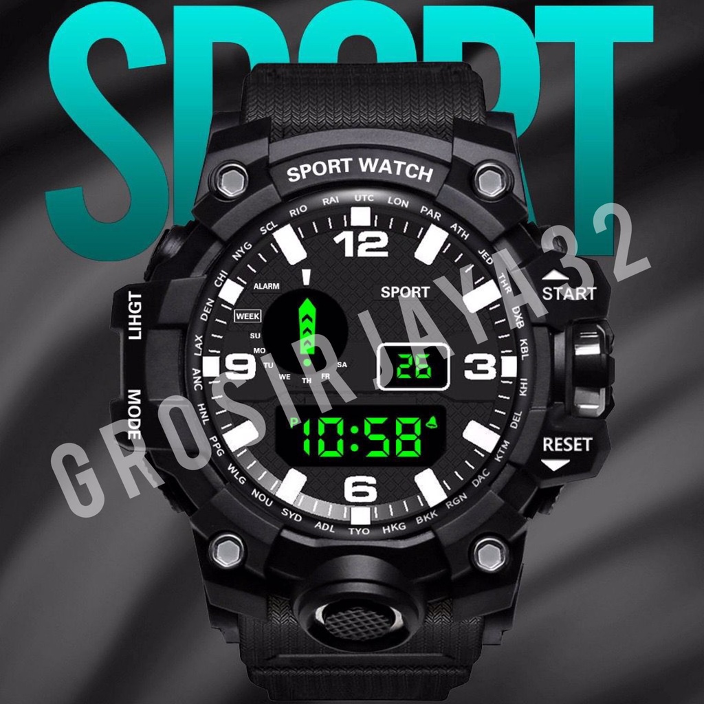 (GROSIRJAYA32) JAM TANGAN PRIA DIGITAL DEVA SPORT HARAJUKU STYLE STRAP RUBBER/SILICONE