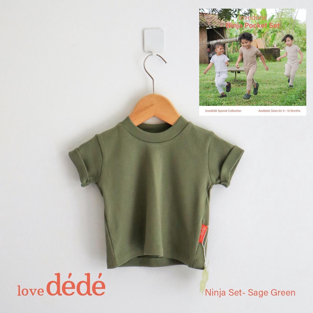 SET BAJU DAN CELANA NINJA lovedede Setelan Rib Katun Pergi Jalan Fashion Pakaian Anak Bayi Cowok Laki Cewe Perempuan Terlaris Lucu Murah