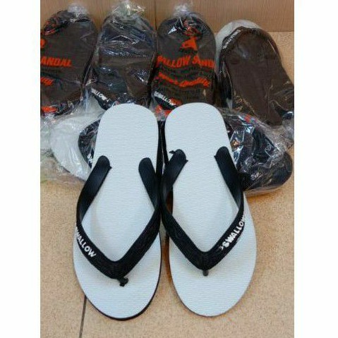 Sandal Jepit Swallow 09 ORIGINAL / sandal swallow hitam putih