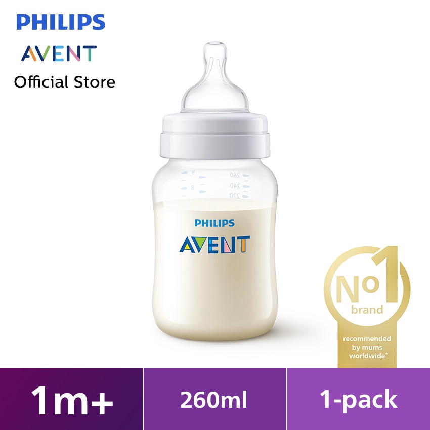 Philips Avent Classic Wide Neck Bottle Botol Susu Bayi 260 ml 1M+ SCF563/27