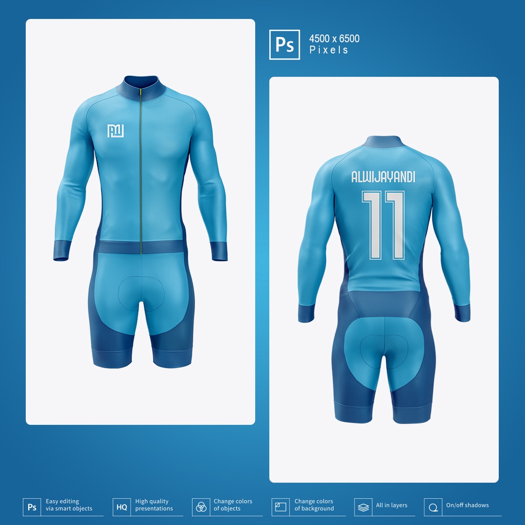 MOCKUP JERSEY SEPEDA LENGAN PANJANG - RESOLUSI 4500x6500 Pixels