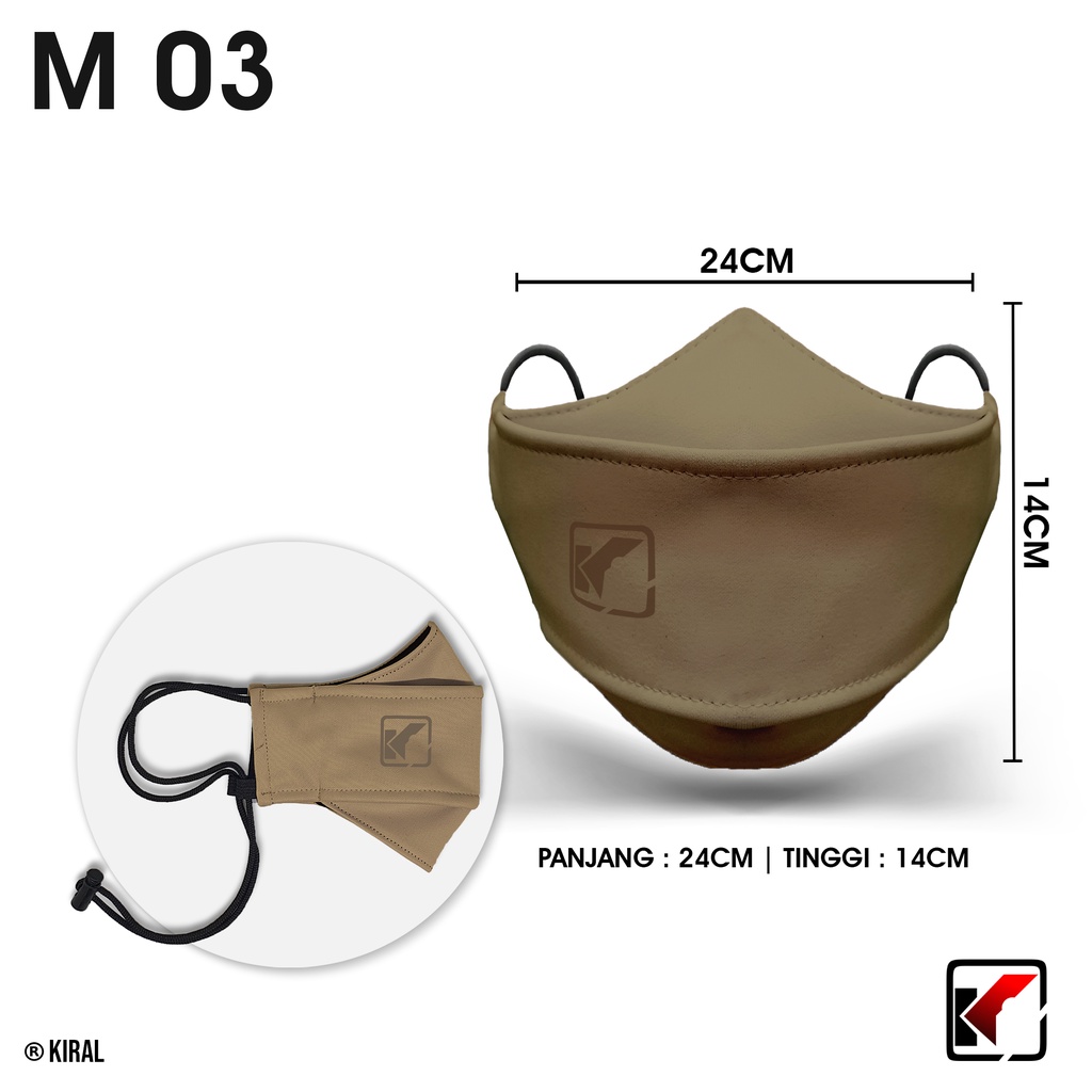 M-03 Masker Kain 3 ply Lapis Hijab Distro Korea Headloop Earloop Motif Pria Cowok Premium Keren