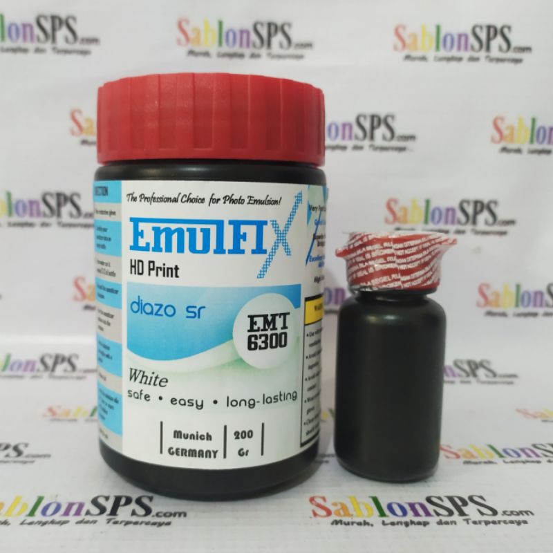 OBAT AFDRUK SABLON EMULFIX CETAK TEBAL HD WHITE 200gr