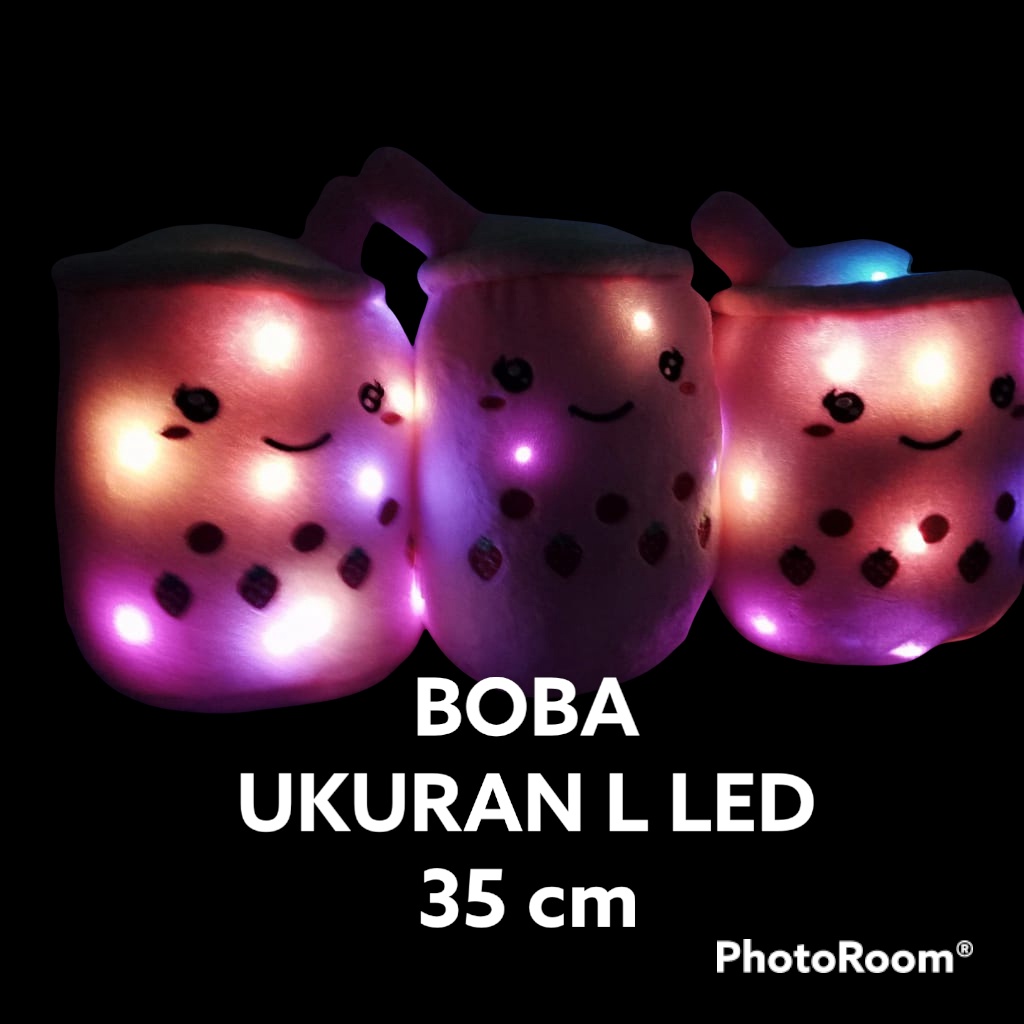 Boneka Boba Bantal Boba Bahan Halus Lembut Tinggi 35 cm lampu LED kedip Cantik lucu dan menggemaskan