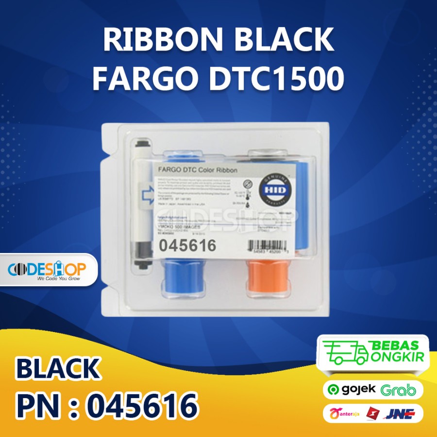 Ribbon FARGO DTC1500 BLACK Tinta Printer ID Card DTC-1500 (PN:045616)