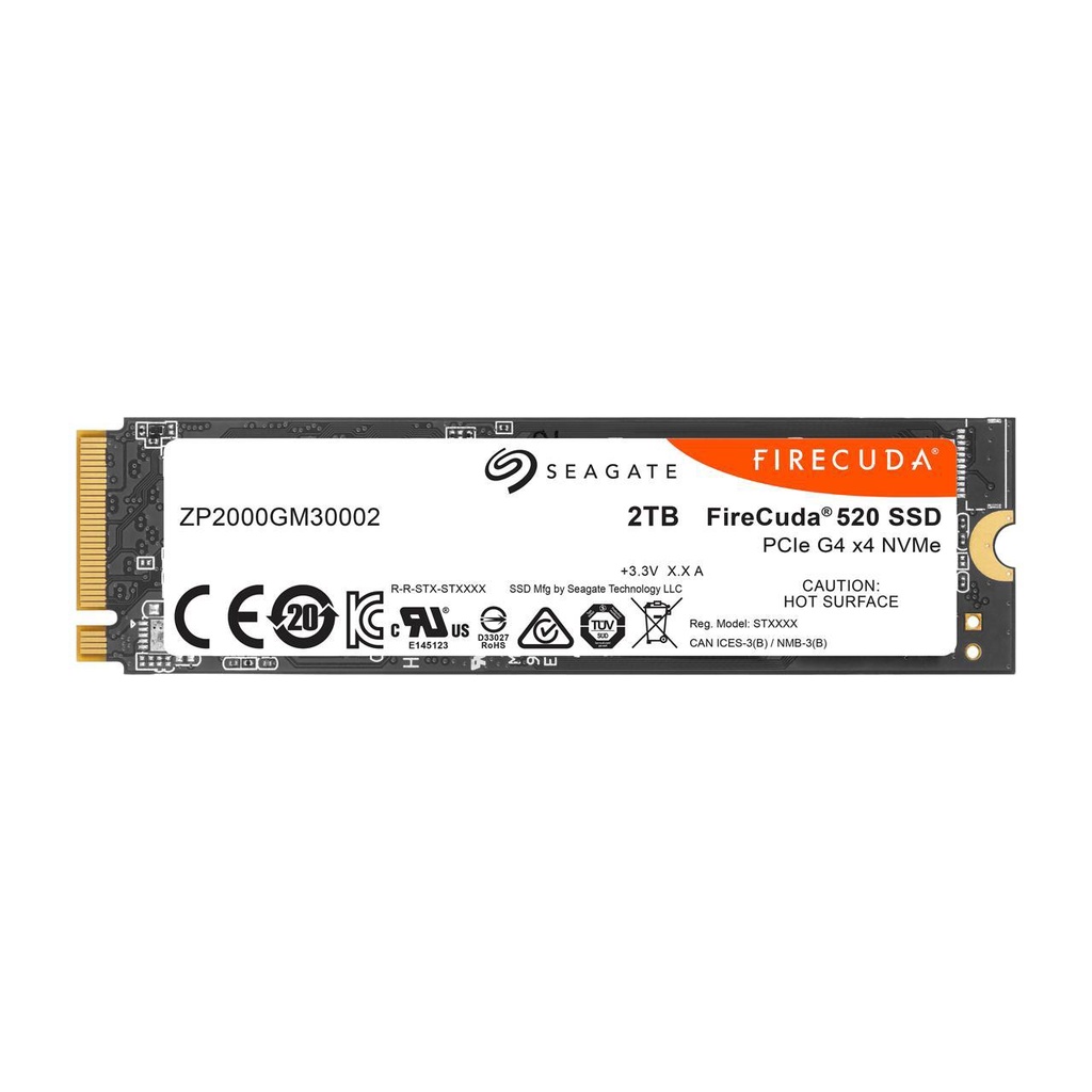 SEAGATE Firecuda SSD 520 2TB M.2 NVMe 1.3 SSD PCIe Gen4