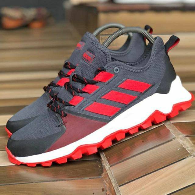 Adidas Kanadia Trail Outdoor  Grey - Red ORIGINAL sepatu gunung trekking