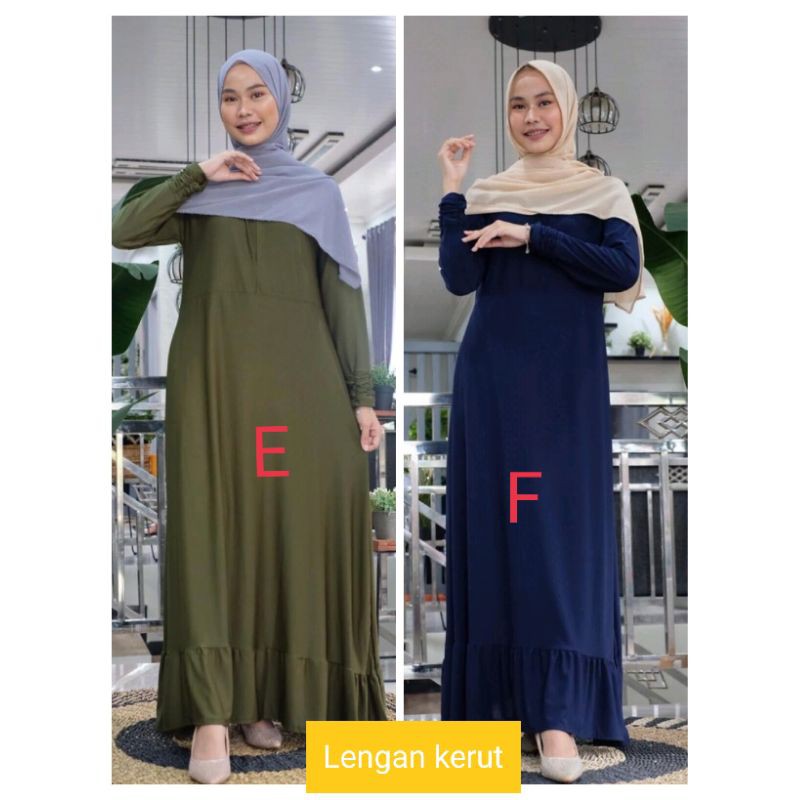 Gamis jersey polos / gamis harian adem