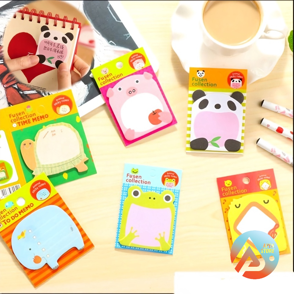

APEN Sticky Note Motif Hewan Tempelan Kertas Catatan Memo Notes Mini Book Karakter Lucu Barang Unik