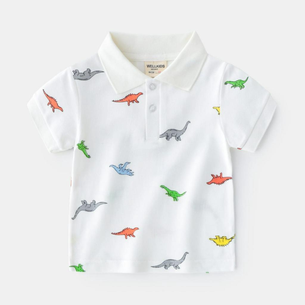 HNK Polo Shirt atasan anak  legan pendek Laki-laki | Baju Anak Kaos Anak | POLO SHIRT DINO