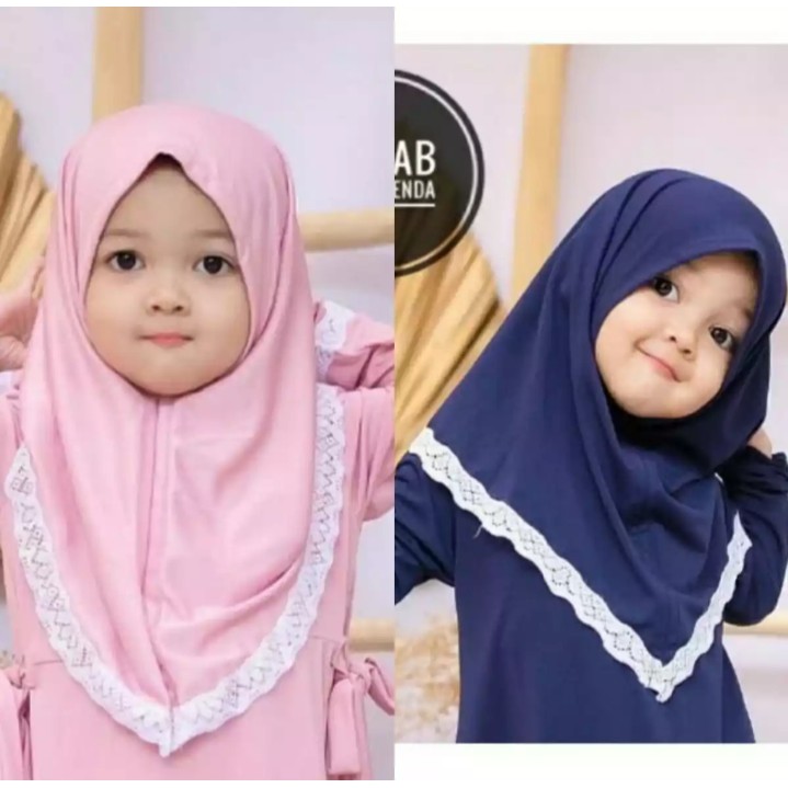 Kerudung Bayi ALISA NON PET Allsize 0 - 2 Tahun Hijab Bayi Lucu