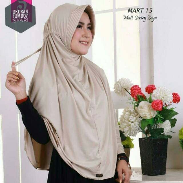 JILBAB SERUT JUMBO/SYARI POLOS JERSEY JILBAB HIJAB INSTANT