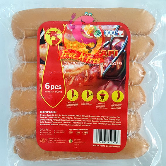 

BOSS Sosis Sapi Bakar 500 Gram (6 Pcs) - Original