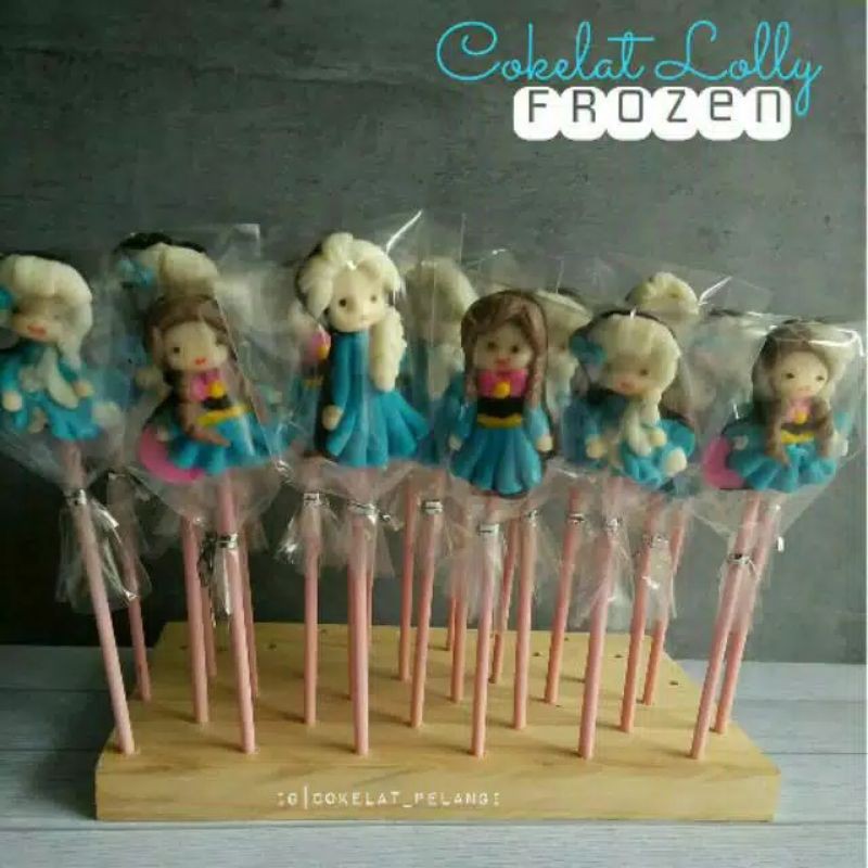 

(min 10pcs)Grosir coklat lollipop untuk souvenir ultah, goodiebag, marketday/bazar tema frozen