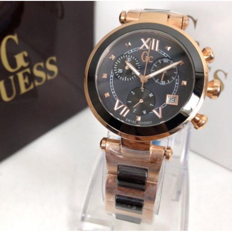 Jam Wanita Merk Guess Collection GC Y05009M702 Ori BM Baterai Steel Black