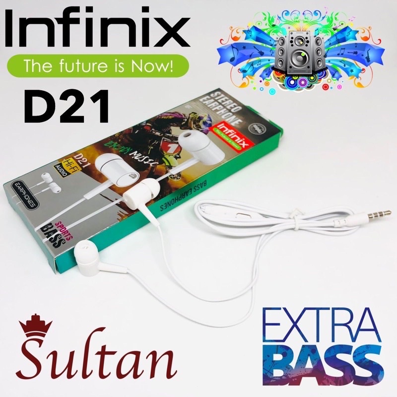 GROSIR HANDSFREE INFINIX HF D21 EXTRABASS GOOD WUALITY