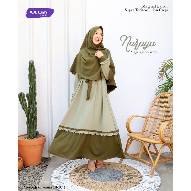 Gamis Naraya set by Ellin hijab original ( SISA PO )