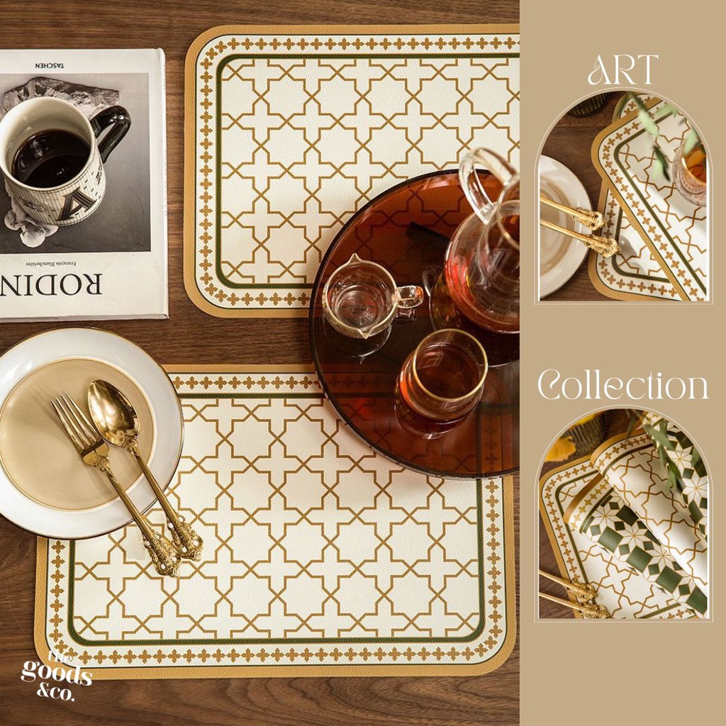 Tatakan Piring Placemat Waterproof Bahan PVC TEBAL Scandinavian Design