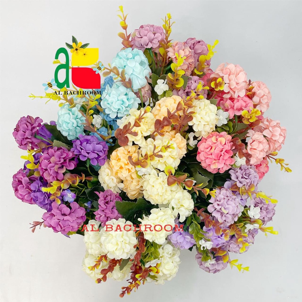 BUNGA PLASTIK POM-POM EUKALYPTUS K10-SL B8231 BUNGA ARTIFICIAL DEKORASI WEEDING HIASAN RUMAH