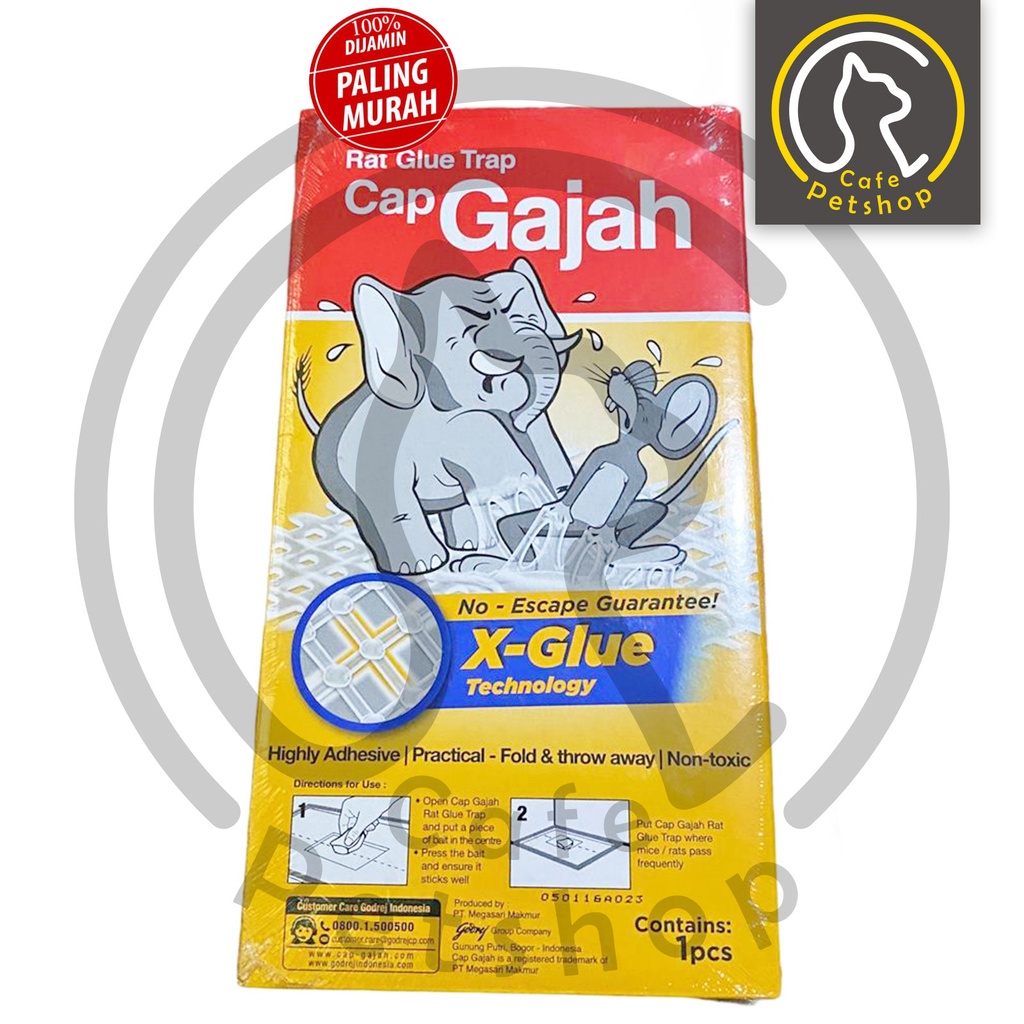 Lem Tikus Papan Cap Gajah 70 Gr Perangkap Tikus  X Glue Technology Tanpa Racun Aman