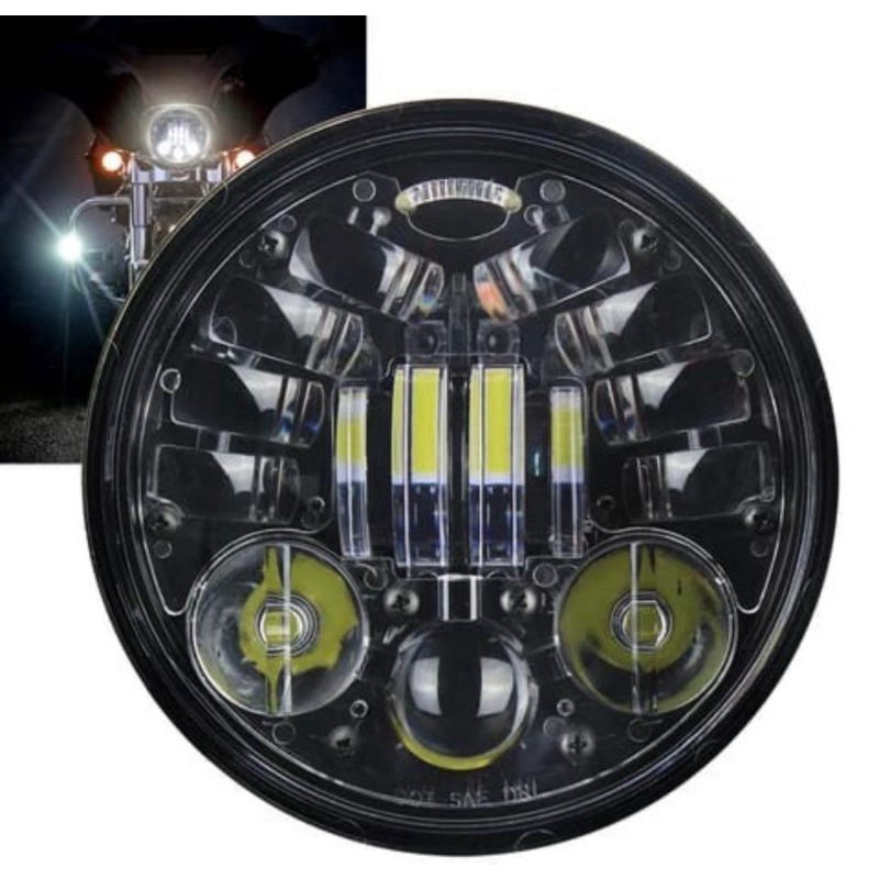 Lampu sorot bulat cobra 5,75 inch dan 7 inch batok besi original import universal motor/mobil