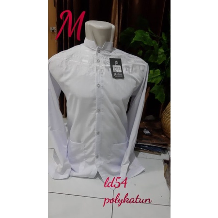 BAJU KOKO DEWASA KATUN PUTIH LGN PDEK MAULANA