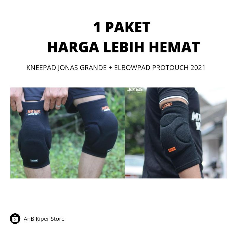 [PAKET HEMAT] Kneepad Jonas Grande + Elbowpad Jonas Protouch 2021