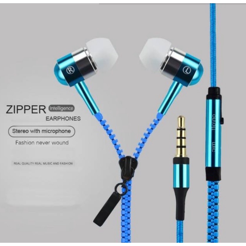 (NCS) [25 Gr] Headset Handsfree Zipper Ziper Retsleting Resleting Kancing Super Bass