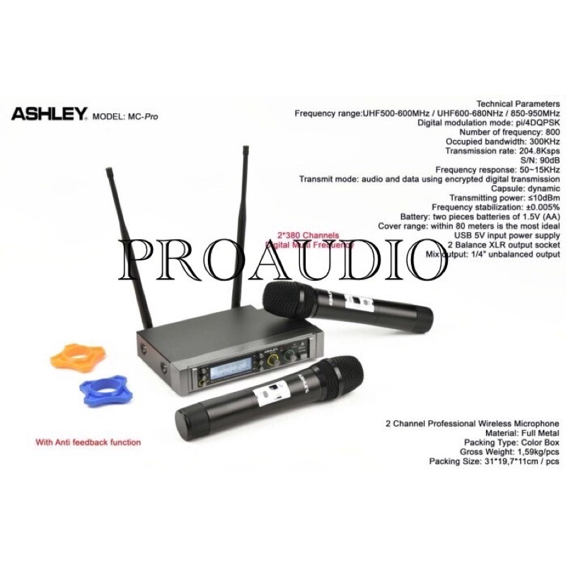 Mic Wireless Ashley MC Pro MCpro handheld microphone original