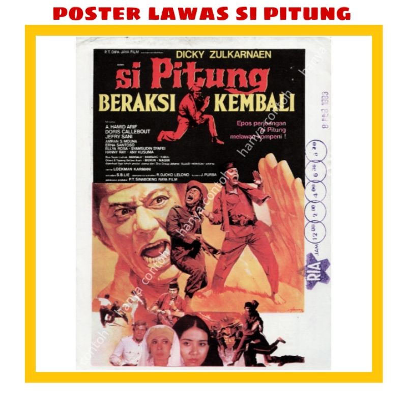 Jual Poster Film Lawas Si Pitung Beraksi Kembali Shopee Indonesia