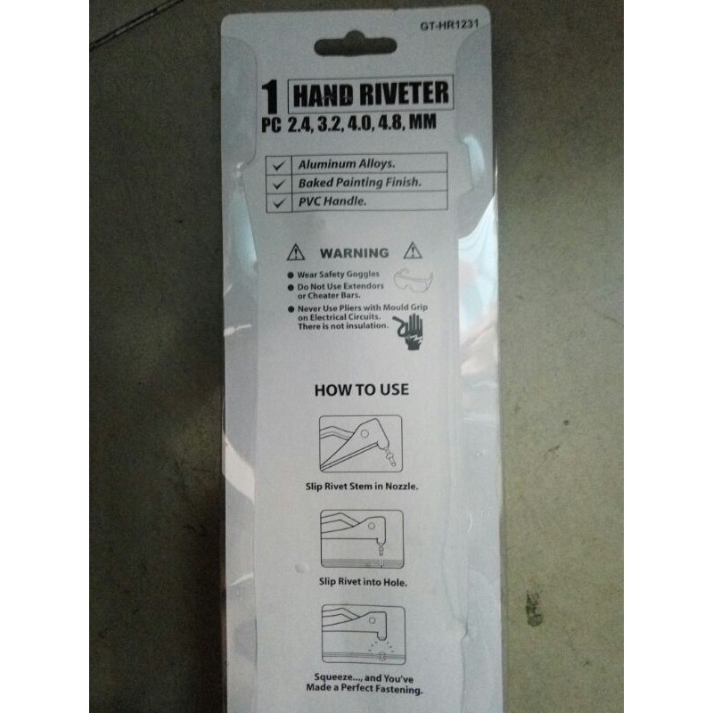 tekiro GT HR1231 tang rivet hand riveter HR 1231