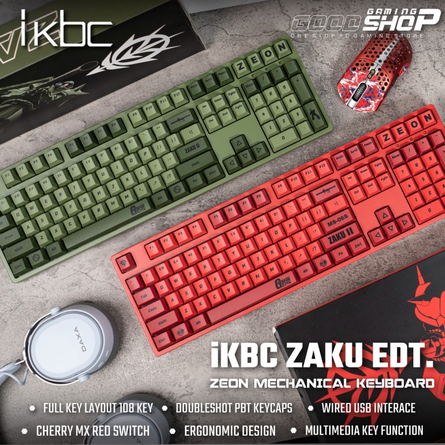 iKBC X GUNDAM ZAKU Limited Version Cherry MX Red USB Wired Mechanical