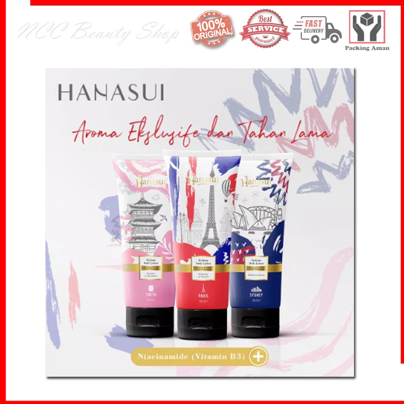 * NCC * Hanasui Perfume Body Lotion Parfum - Brightening UVA + UVB Protection - Net 180 ml