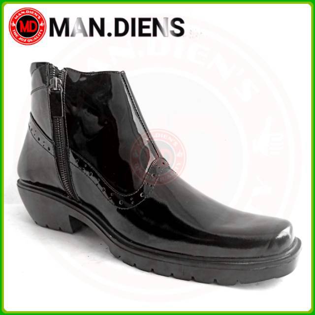 MANDIENS SJK282 - Sepatu Boots Kulit Asli Medali - Sepatu Kulit Pdh Tni Polri Jenggel Gaya Koboi