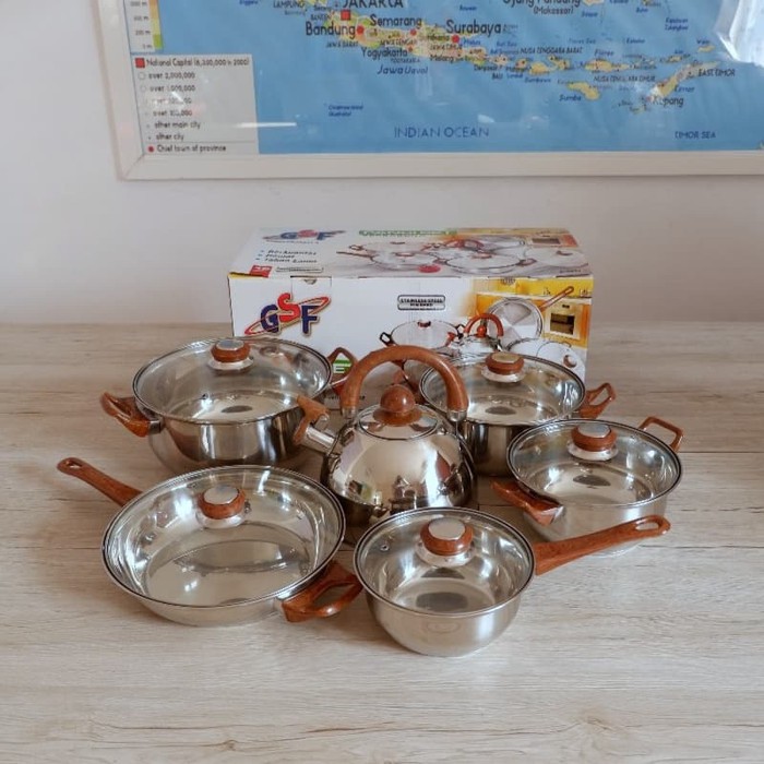 GSF Panci Set Serbaguna G-4212 /  Panci Set / Wajan Set