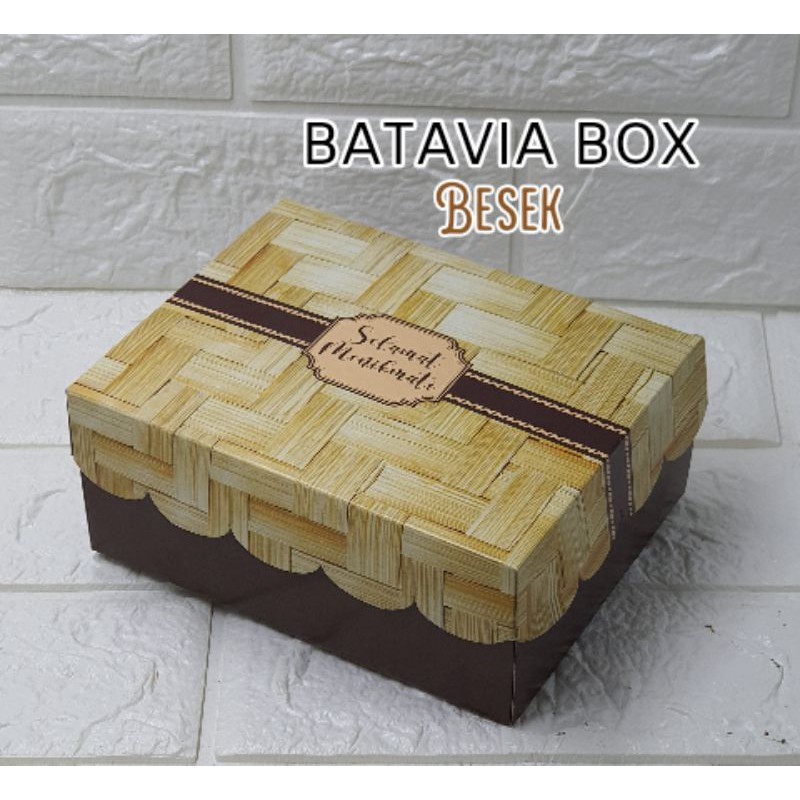 Box snack kotak kue ul 14x10x7 type daun besek/besek coklat