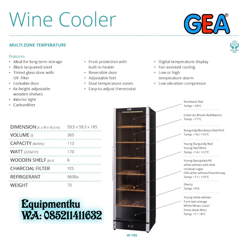 WINE COOLER GEA W-185
