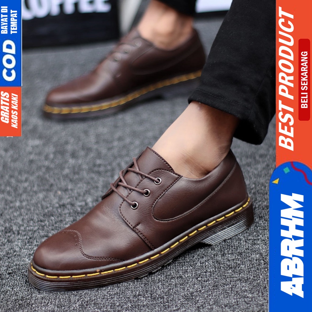 Abrhm Matto - Sepatu Formal Pantofel Pria Kerja Hitam