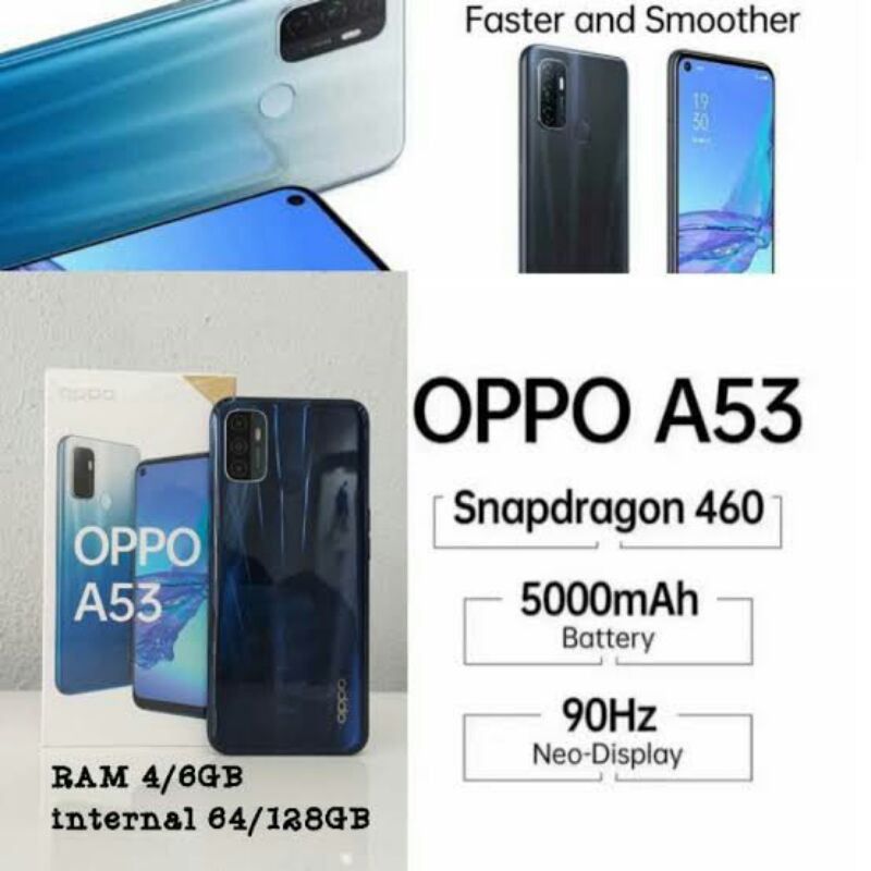 Oppo A53 Ram 4GB/64GB & Ram 6GB/128GB Garansi Resmi New